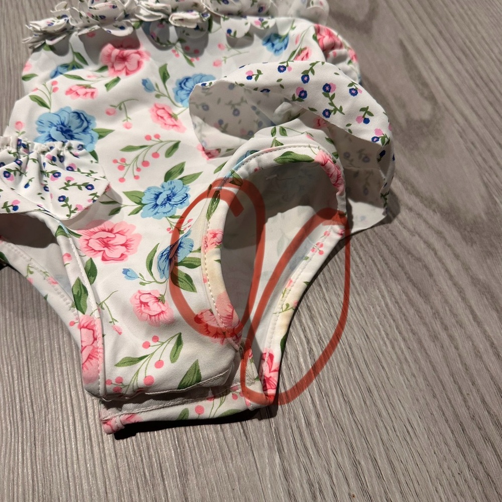 Mudpie‎ baby 3-6 month one piece floral halter bathing suit - Picture 5 of 5